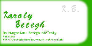 karoly betegh business card